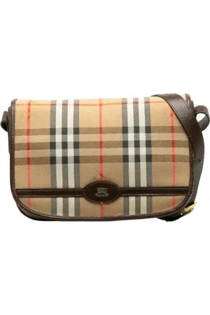 Burberry Pre-owned, Dame, , ONE SIZE, Uld, Pre-owned Canvas skuldertasker