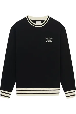 Drôle de Monsieur Sweathshirts & Hoodies, Herre, Sort, XL, Bomuld, Sort Sport Slogan Sweater