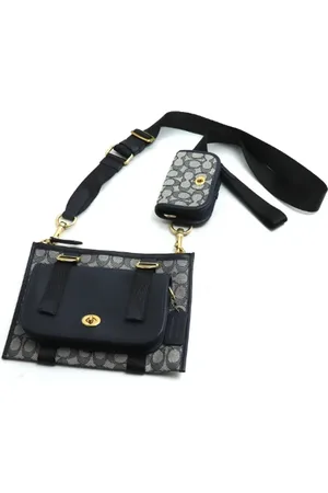 Coach Pre-owned, Herre, Blå, ONE SIZE, Uld, Pre-owned Canvas crossbody-tasker