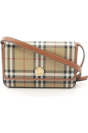 Burberry Pre-owned, Dame, , ONE SIZE, Uld, Pre-owned Canvas crossbody-tasker