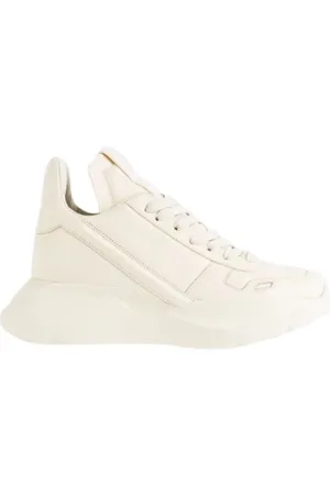 Rick Owens Sko, Herre, Hvid, 36 EU, Læder, Hvide Læder Geth Runner Sneakers