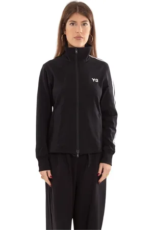 Y-3 Sweathshirts & Hoodies, Dame, Sort, M, Sort Track Jacket med 3 Striber