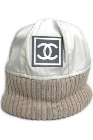 CHANEL Pre-owned, Dame, Hvid, ONE SIZE, Tyl, Pre-owned Stof hatte