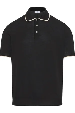 Gran Sasso Top, Herre, Sort, 2XL, Bomuld, Klassisk bomuldspolo lavet i Italien
