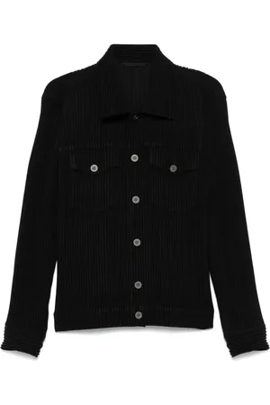 Issey Miyake Jakke, Herre, Sort, L, Polyester, Let Wool-lignende Blousonjakke
