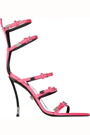 VERSACE Sko, Dame, Lyserød, 41 EU, Læder, Rosa Sandaler Multi-Strap Spænde Lukning