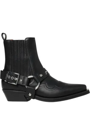 Ganni Sko, Dame, Sort, 37 EU, Tyl, Western Style Ankelstøvler