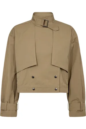 Co`Couture Jakke, Dame, Brun, XL, Uld, Stilfuld Khaki Trenchjakke