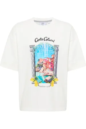 Carlo Colucci Top, Herre, Hvid, M, Bomuld, Middelhavets Oversize T-shirt