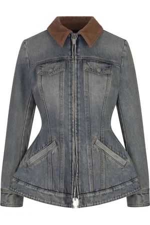 Alexander McQueen Jakke, Dame, Blå, XS, Bomuld, Blå Bomuld Stilfuld Skjorte