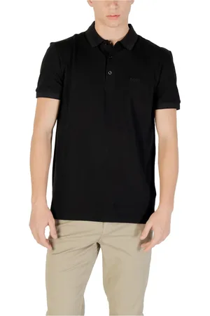 HUGO BOSS Top, Herre, Sort, L, Bomuld, Elegant Herre Polo Skjorte
