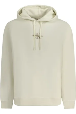 Calvin Klein Sweathshirts & Hoodies, Herre, Hvid, XL, Bomuld, Stilfuld bomuldssweater