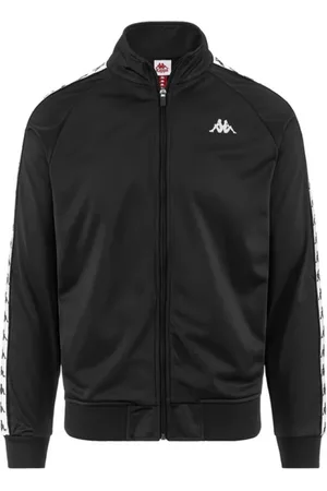 Kappa Jakke, Herre, Sort, 2XL, Herre Sort og Hvid Stribet Jakke