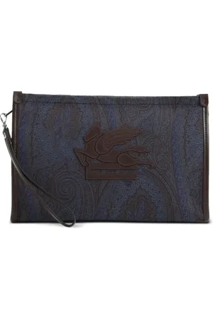 Etro Taske, Herre, Blå, ONE SIZE, Læder, Blå Læder Crossbody Taske