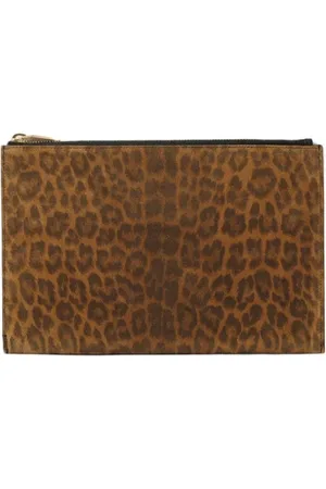 Saint Laurent Pre-owned, Dame, Brun, ONE SIZE, Suede, Pre-owned Laeder clutches