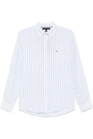Tommy Hilfiger Skjorte, Herre, Blå, XL, Klar Blå Vertikal Stribe Skjorte