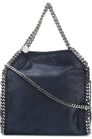 Stella McCartney Taske, Dame, Blå, ONE SIZE, Blå Sort Kæde-link Trim Håndtaske