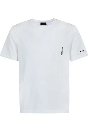 Moncler Top, Herre, Hvid, XL, Bomuld, Klassisk Bomuld T-shirt til Mænd