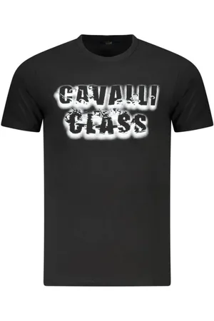 Roberto Cavalli Top, Herre, Sort, XL, Bomuld, Premium Grafisk T-shirt til Trendsettere