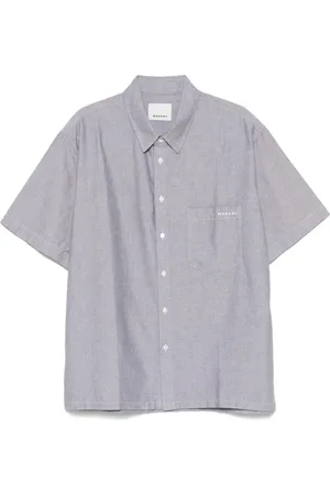 Isabel Marant Skjorte, Herre, Grå, XL, Grå Skjorte med Logo Broderi