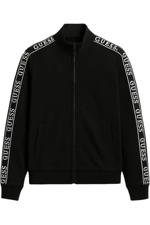 Guess Jakke, Herre, Sort, S, Polyester, Jakke med trykt logo - Regular Fit