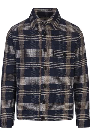 Etro Jakke, Herre, Blå, M, Bomuld, Blå Bomuld Linned Strik Overshirt Jakke
