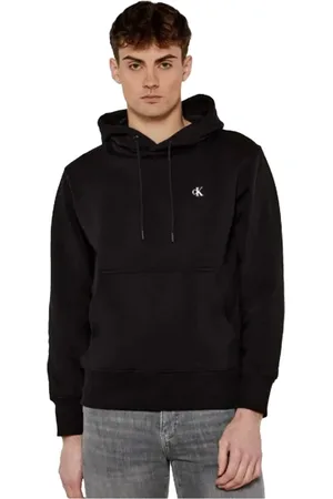 Calvin Klein Sweathshirts & Hoodies, Herre, Sort, 2XL, Bomuld, Hættetrøje Sort Regular Fit