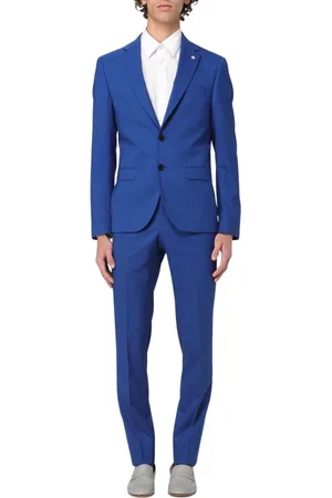 Manuel Ritz Jakkesæt, Herre, Blå, XL, Uld, Blå Blazer Slim Fit Suit