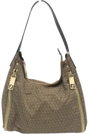 Fendi Pre-owned, Dame, Brun, ONE SIZE, Bomuld, Pre-owned Bomuld fendi-tasker