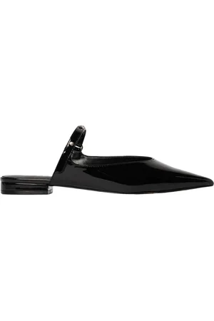 Roberto Cavalli Sko, Dame, Sort, 38 EU, Læder, Sorte læder slip-on sandaler med spænde