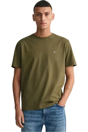 GANT Top, Herre, Grøn, XL, Bomuld, Regular Fit Shield T-Shirt