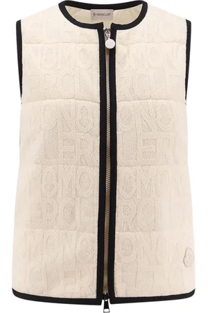 Moncler Jakke, Dame, Hvid, S, Bomuld, Hvid lynlås lukning bomuldsblanding jakke