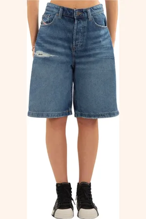 Diesel Shorts, Dame, Blå, W28, Denim, Revnet Afslappede Shorts i 01