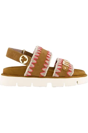 Mou Sko, Dame, Brun, 39 EU, Bio Sandal med Overstitching