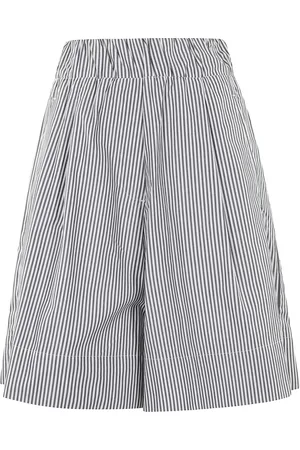 MYTHS Shorts, Dame, Sort, XS, Bomuld, Stribet Bermuda Shorts i Sort og Hvid