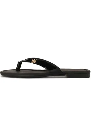 Kazar Sko, Dame, Sort, 40 EU, Læder, Sort lakerede flip-flops