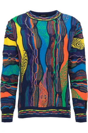 Carlo Colucci Strik, Herre, Flerfarvet, XS, Bomuld, Jacquard Pullover til forårsaftener