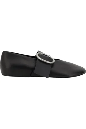 Jil Sander Sko, Dame, Sort, 37 1/2 EU, Læder, Sort Læder Ballet Flats