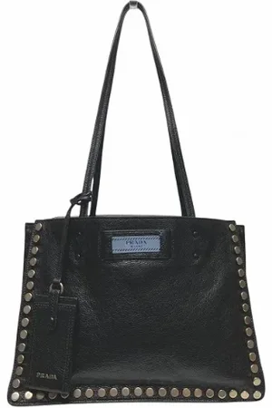 Prada Pre-owned, Dame, Sort, ONE SIZE, Uld, Pre-owned Laeder totes