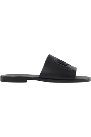 Dolce & Gabbana Sko, Herre, Sort, 40 1/2 EU, Læder, Luksus Læder Slides