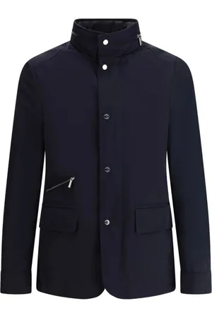 Moncler Jakke, Herre, Blå, 3XL, Polyester, Slim Fit Vindtæt Jakke Sten