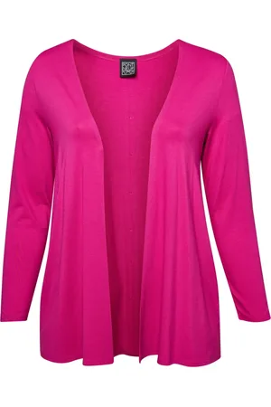 Pont Neuf Strik, Dame, Lyserød, XS, Uld, Stilfuld A-Shape Cardigan med Knappedetalje