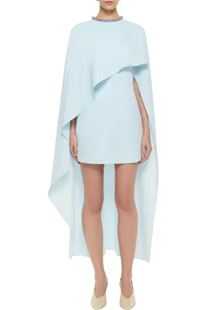 Roland Mouret Kjole, Dame, Blå, S, Moderne Cady Cape Mini Kjole