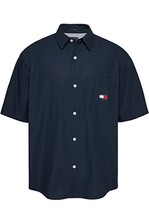 Tommy Hilfiger Skjorte, Herre, Blå, L, Bomuld, Bomuldsskjorte med frontlogo