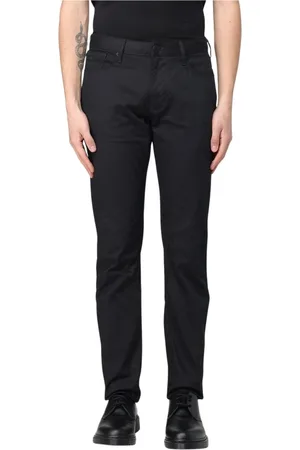 Emporio Armani Jeans, Herre, Sort, W32, Uld, Stilfulde Straight-Leg Denim Jeans