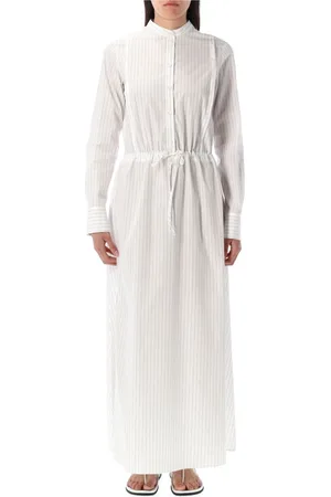 Fabiana Filippi Kjole, Dame, Hvid, XS, Bomuld, Stribet Poplin Skjortekjole Hvid
