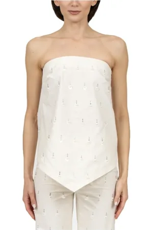 ERIKA CAVALLINI Top, Dame, Hvid, M, Uld, Stilfuld Array Kjole