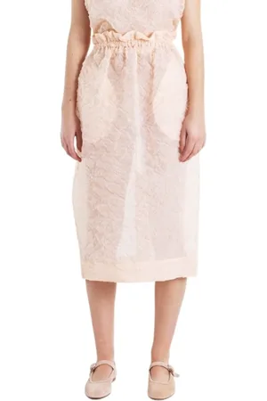 Simone Rocha Nederdel, Dame, Lyserød, M, Bomuld, Lyserød Tekstureret Tulip Nederdel