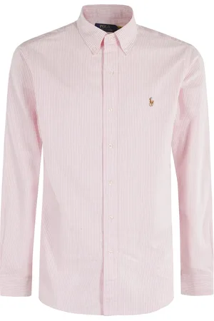 Ralph Lauren Skjorte, Herre, Lyserød, XL, Bomuld, Stribet Bomuld Langærmet Sportsskjorte