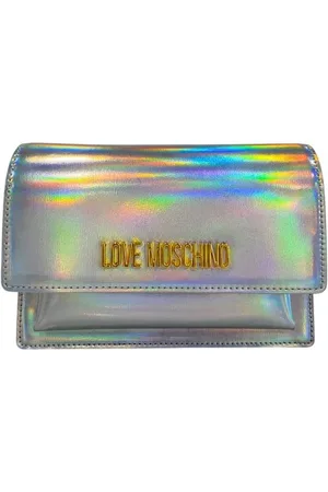 Moschino Tilbehør, Dame, Grå, ONE SIZE, Sølv Polyethylen Crossbody Taske